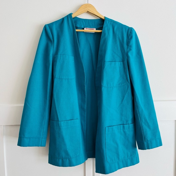 Vintage Ladies 80s Blazer Brand Snazzie Estimated Size Large - Picture 1 of 7